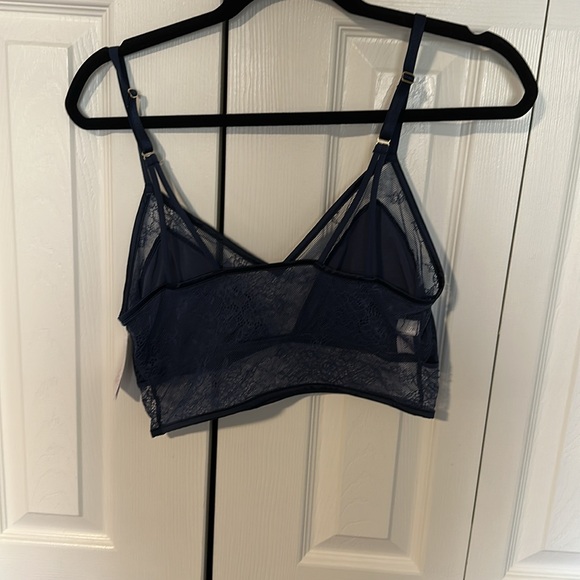 NWT Auden Navy Satin and Lace Bralette - Picture 3 of 5